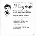 Buy Adelaide Van Wey - All Day Singin': Louisiana And Smoky Mountain Ballads Mp3 Download