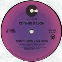 Purchase Ronnie Dyson - All Over Your Face - Don't Need You Now (VLS)