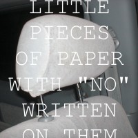 Purchase Car Seat Headrest - Little Pieces Of Paper With "No" Written On Them