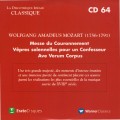 Buy VA - La Discotheque Ideale Classique - Coronation Mass, Vesparae Solennes De Confessore & Ave Verum CD64 Mp3 Download