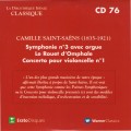 Buy VA - La Discotheque Ideale Classique - Organ Symphony, Le Rouet D'omphale & Cello Concerto No. 1 CD76 Mp3 Download